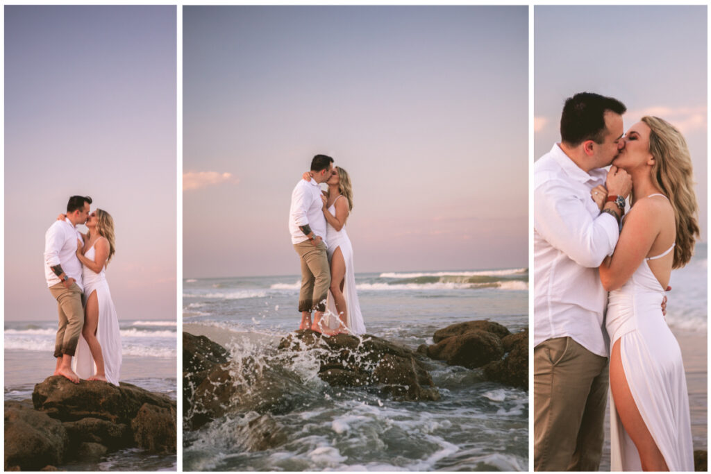 washington oaks gardens engagement photo