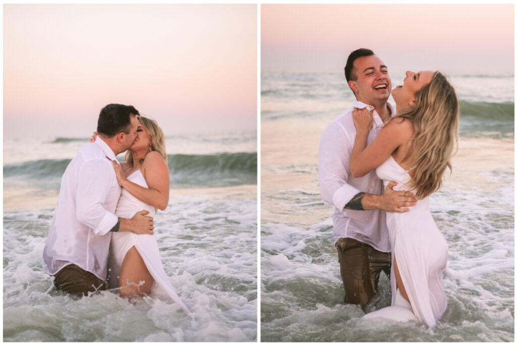 washington oaks gardens engagement photo