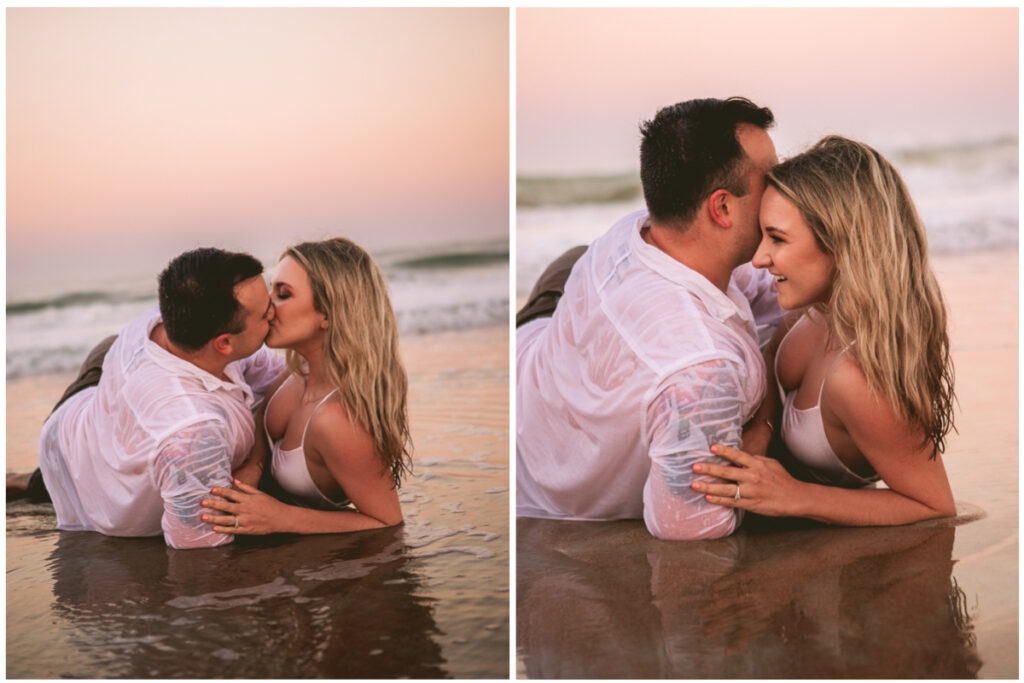 washington oaks gardens engagement photo