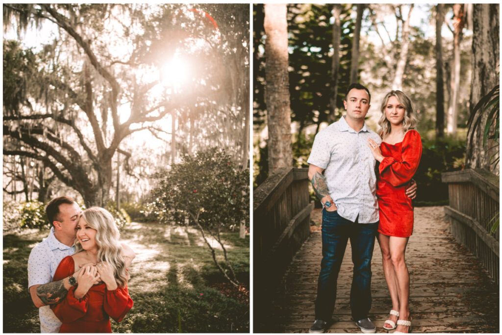 washington oaks gardens engagement photo