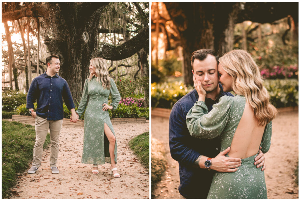 washington oaks gardens engagement photo