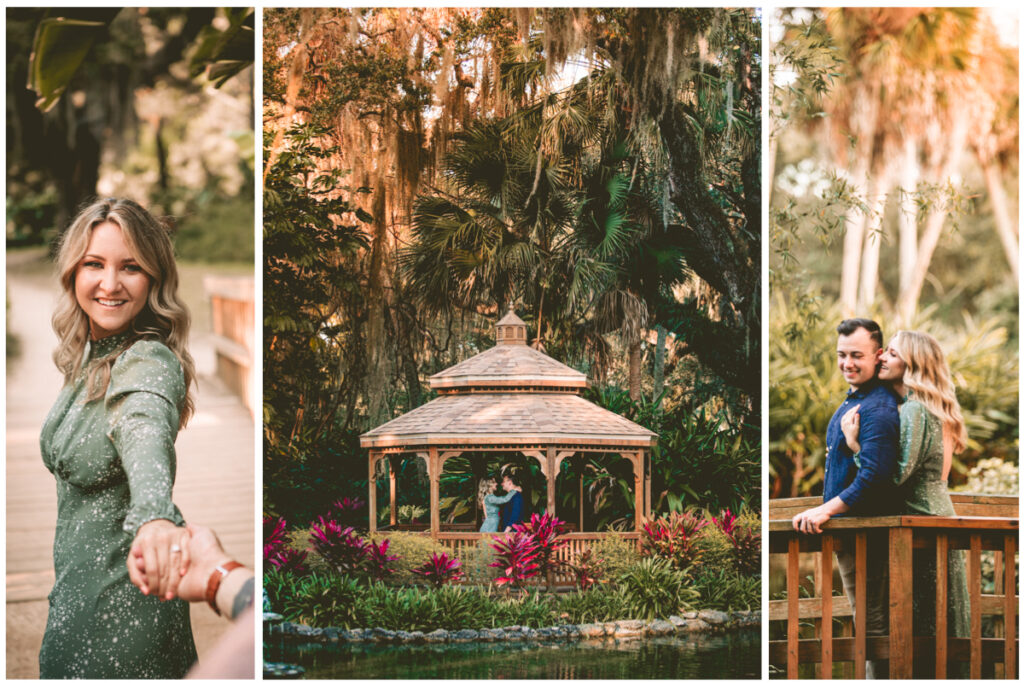 washington oaks gardens engagement photo