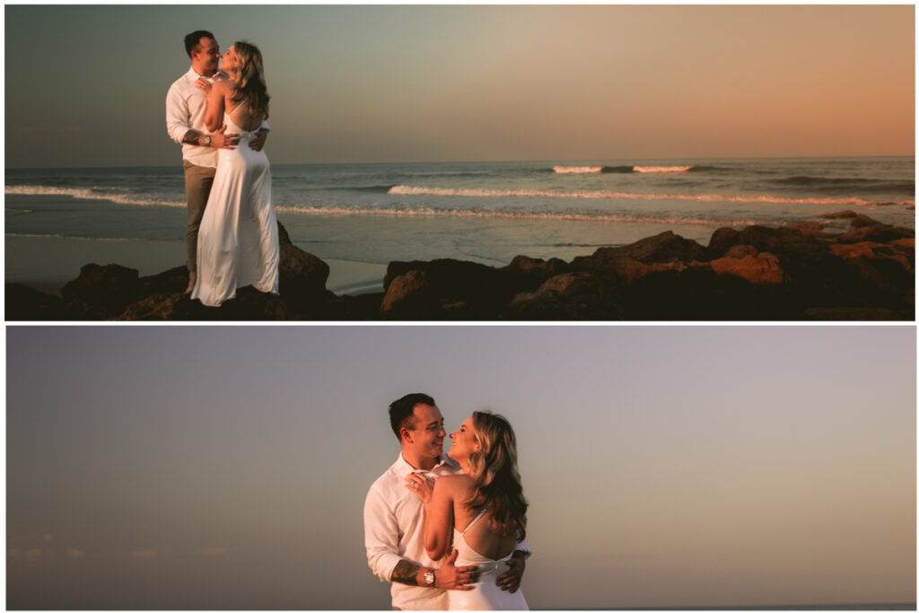 washington oaks gardens engagement photo